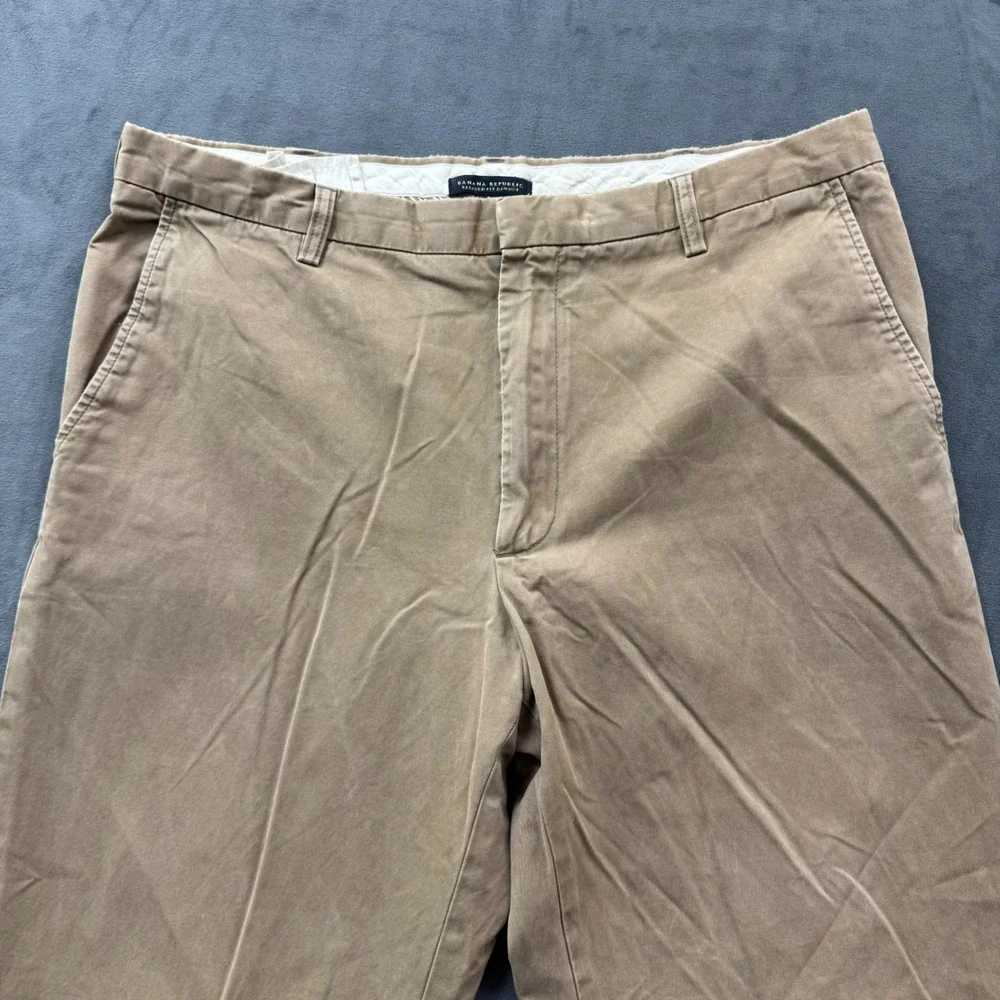 Banana Republic Relaxed Fit Dawson Chinos Men 38x32 Khaki Tan Cotton Twill Pants